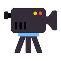 een vlak ontwerp, icoon van video camera vector