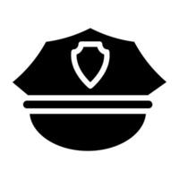 schild Aan hoofddeksel, icoon van Politie pet vector