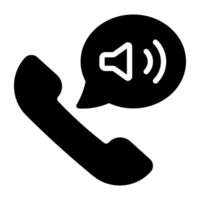 icoon van telefoontje volume, glyph ontwerp vector