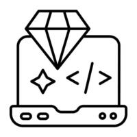 een lineair ontwerp, icoon van premie codering vector