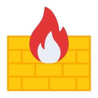 een vlak ontwerp, icoon van brandmuur vector