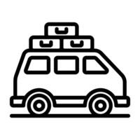 bagage over- voertuig tonen concept van weg reis icoon vector