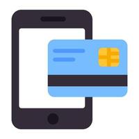 een vlak ontwerp, icoon van mobiel kaart betaling vector