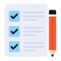 een vlak ontwerp, icoon van checklist vector