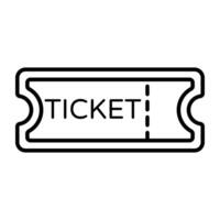 lineair icoon, vector ontwerp van ticket