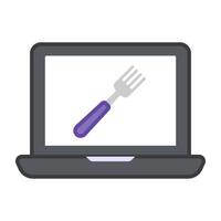 lepel binnen laptop, icoon van online bestek vector