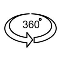 roterend pijl met specifiek hoek aanduiding concept van 360 mate omwenteling vector