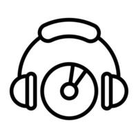 compact schijf met koptelefoon, icoon van audio muziek- vector