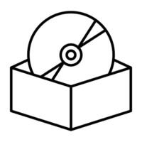 een bewerkbare ontwerp icoon van compact schijf, CD vector