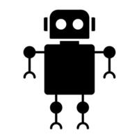een glyph ontwerp, icoon van robot vector