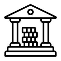 icoon van bank, lineair ontwerp vector