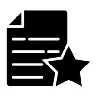 een uniek ontwerp vector favoriete lijst, ster met papier icoon