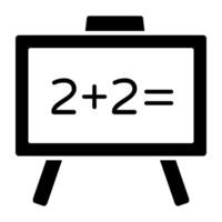 een glyph ontwerp, icoon van wiskunde lezing vector