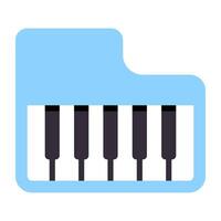 muziekinstrument apparaat, plat ontwerp van piano; vector