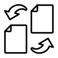 een icoon ontwerp van pijlen met papieren, het dossier overdracht vector