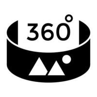 een vlak ontwerp icoon van 360 mate foto vector