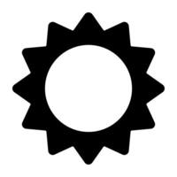 een glyph ontwerp, icoon van zon vector