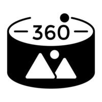 een vlak ontwerp icoon van 360 mate foto vector