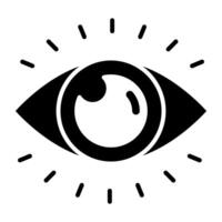 een glyph ontwerp, icoon van bedrijf oog vector