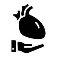 hart Holding door hand, hart zorg icoon vector