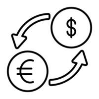 een lineair ontwerp, icoon van valuta uitwisseling vector
