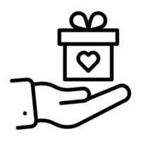 een icoon ontwerp van aanbod geschenk, hand- Holding Cadeau doos vector