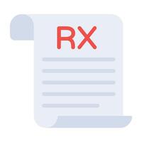 een bewerkbare vlak vector van medisch rapport, rx icoon