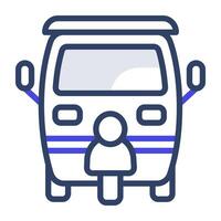 tuk tuk-pictogram in plat ontwerp, transportvector vector