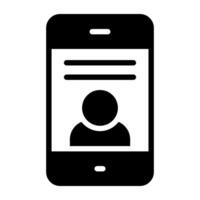 mobiel bedrijf account icoon, bewerkbare vector