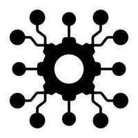 een glyph ontwerp, icoon van netwerk beheer vector