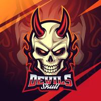 duivel schedel mascotte logo ontwerp vector