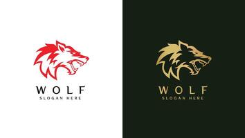 wolf logo in boos stijl vector