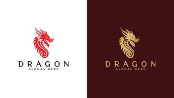 draak logo in rood kleur vector