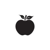 appel voedsel icoon zwart vector achtergrond ontwerp.