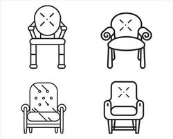 sofa stoelen verzameling icoon schets vector Aan wit achtergrond
