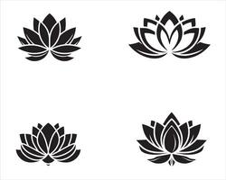 reeks van lotus bloemen getrokken door handen vector illustratie Aan wit achtergrond