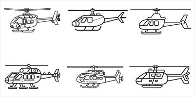 helikopter reeks schets vector illustratie Aan wit achtergrond