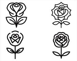 bloem reeks getrokken door handen vector illustratie Aan wit achtergrond