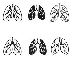 astma zwart lijn icoon ontwerp reeks vector voorraad Aan wit achtergrond illustratie