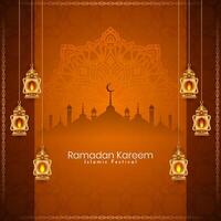 Ramadan kareem mooi Islamitisch festival cultureel achtergrond ontwerp vector
