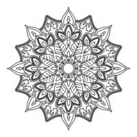 geïsoleerd schets mandala kunst behandeling ronde decoratief kleur boek vector ontwerp element.