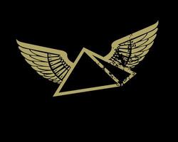 ontwerp voor t-shirt van Egyptische piramide met Vleugels. Egyptische symbool van mooi zo voorteken. vector