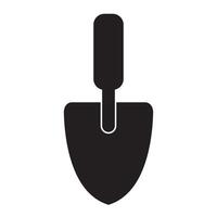 zand lepel icoon logo vector ontwerp sjabloon