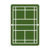 badminton rechtbank icoon logo vector ontwerp sjabloon