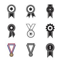 medaille icoon logo vector ontwerp sjabloon
