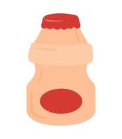 yoghurt probiotisch drinken fles icoon in schattig tekenfilm tekening vector illustratie