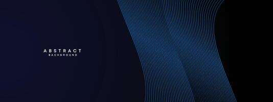 donker marine blauw abstract golvend cirkels lijnen technologie achtergrond. modern blauw helling met gloeiend lijnen glimmend meetkundig vorm diagonaal. voor brochure, omslag, poster, banier, website, kop, folder vector