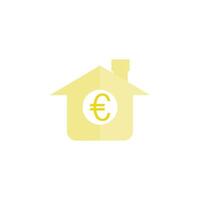 euro teken huis icoon vector ontwerp Sjablonen gemakkelijk