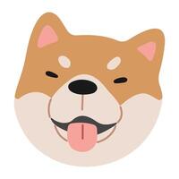 shiba inu hoofd 1 schattig Aan een wit achtergrond, vector illustratie.