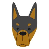 doberman hoofd 1 schattig Aan een wit achtergrond, vector illustratie.